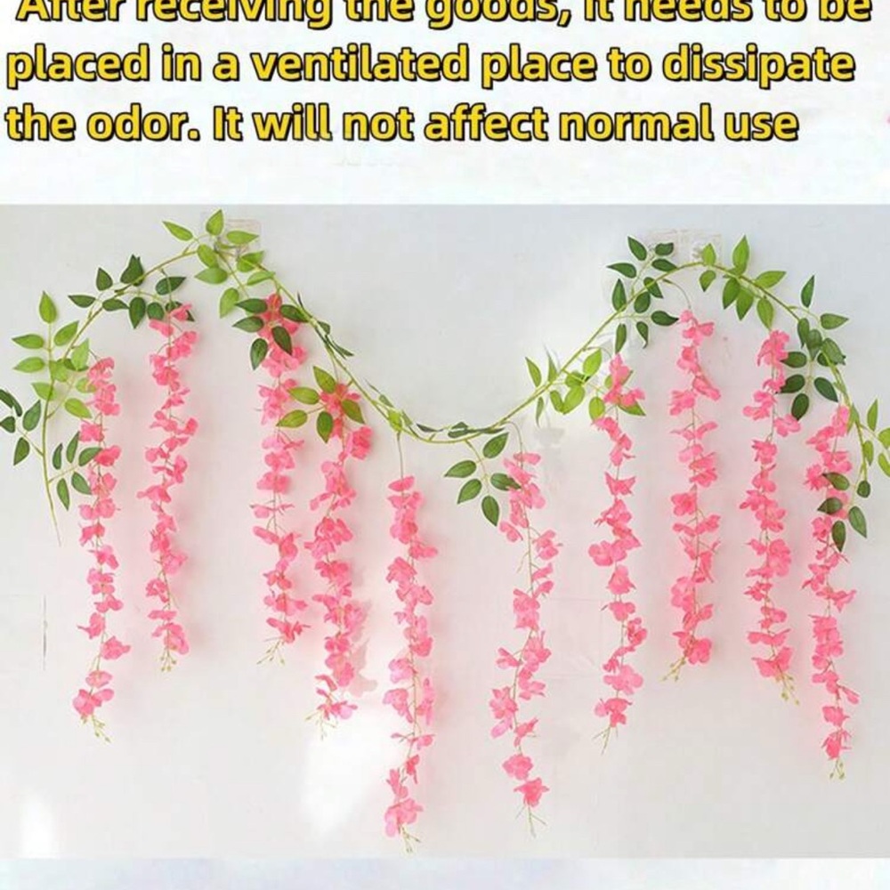 SHEIN Pink and Green Floral Art Wall Decor